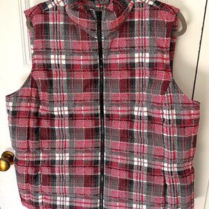 Beautiful Talbots Women’s Plaid Down Puffer Vest ~ XL ~ EUC